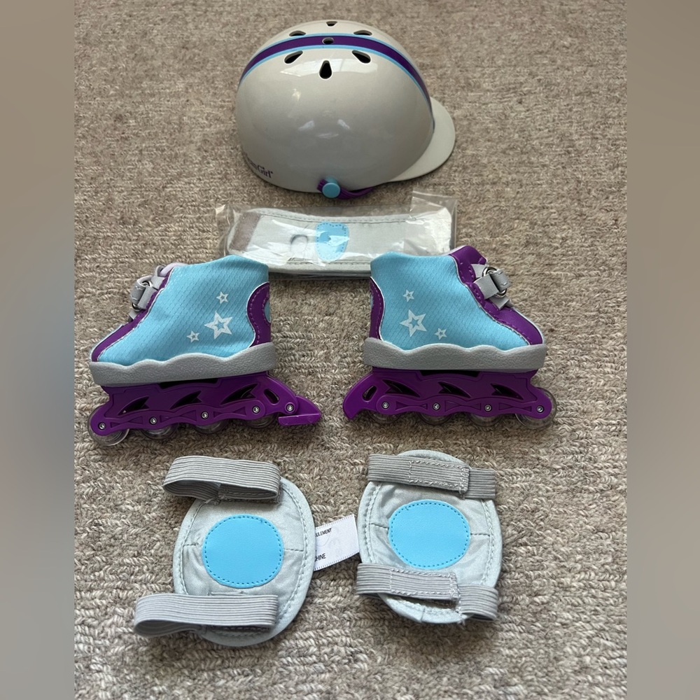American girl rollerblading set